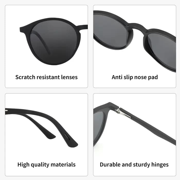 ZENOTTIC-Lunettes de soleil polarisées rétro pour hommes et femmes, monture ronde vintage, jambes en