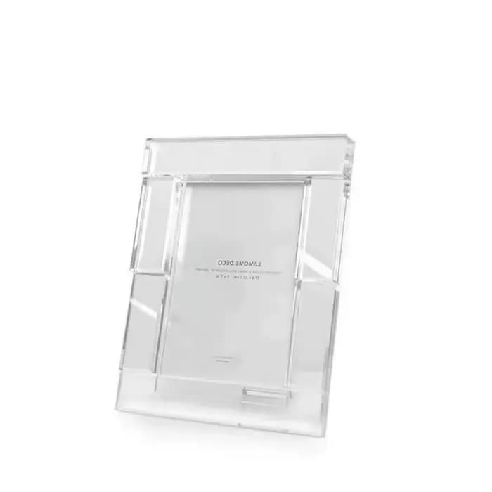 Cadre photo en cristal transparent, cube en verre, support de rangement pour photos, décorations de 