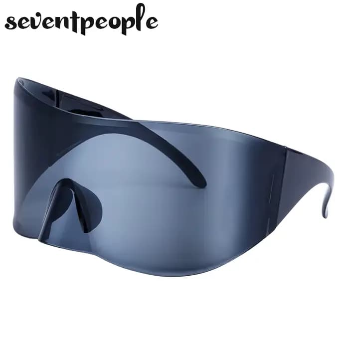 Lunettes de soleil rectangulaires unisexe 2026 de luxe, style punk, steampunk, Y2K, surdimensionnées