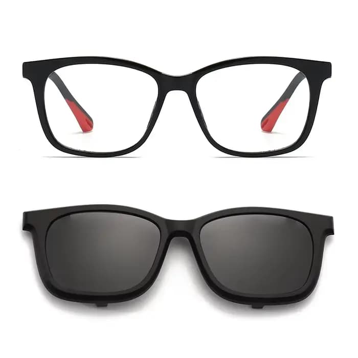 Lunettes de soleil carrées 2 en 1 pour enfants, Clips sur lunettes de 4 à 12 ans, personnalisées pou