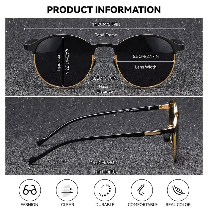 BRACUR-Lunettes de soleil noires délicates pour femmes, lunettes de soleil polarisées UV400, style c
