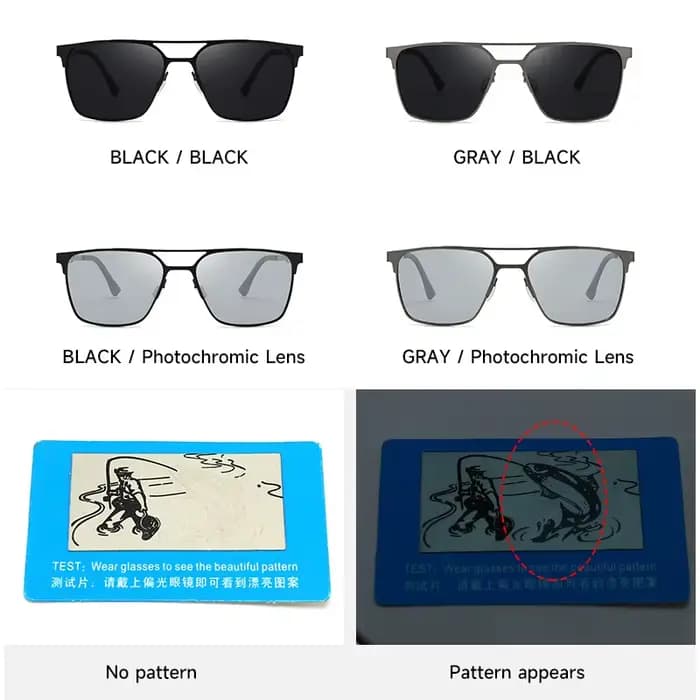 Nouvelles lunettes de soleil polarisées photochromiques homme haute qualité UV400
