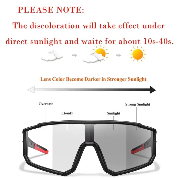 Nouveau Style marque lunettes photochromiques hommes femmes vélo vtt