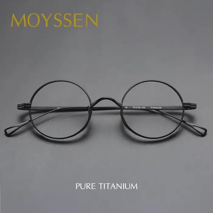 Japon hommes classique rétro rond titane cadre lunettes femmes à la main optique myopie lentille