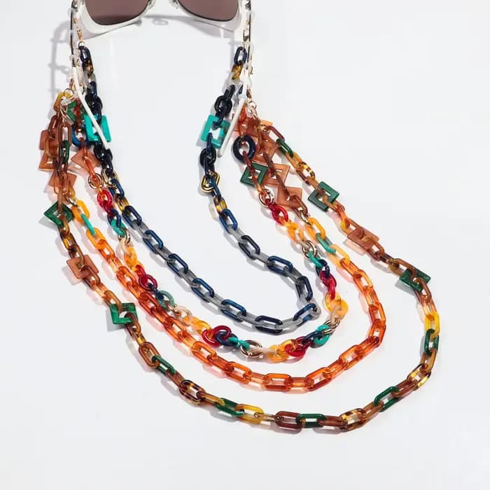 Chaîne de lunettes en acrylique colorée style Boho pour femmes