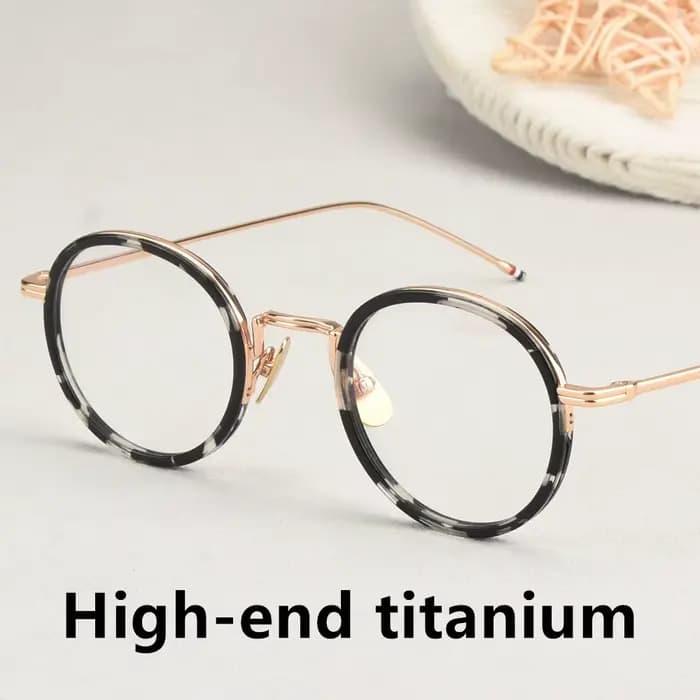 New York TBX906 rétro rond monture de lunettes Super léger Air pur titane montures