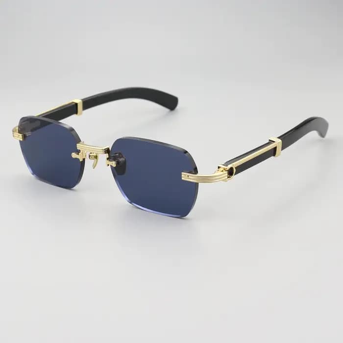 Lunettes de soleil en corne faite à la main PENG avec design sans cadre