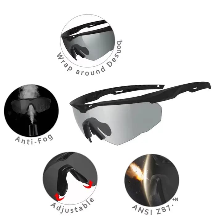 Lunettes de sécurité résistantes aux chocs à 3 lentilles
