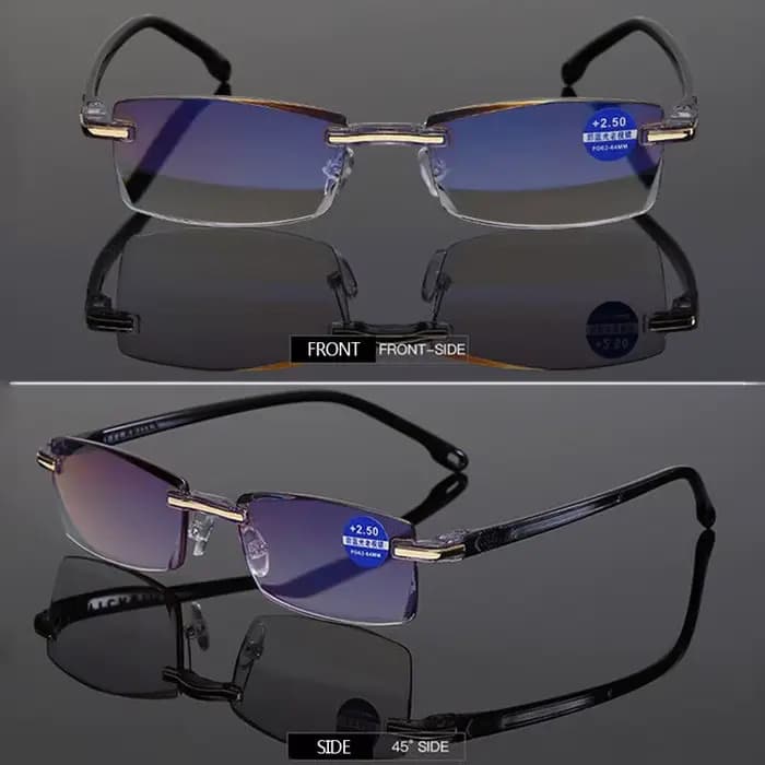 Lunettes de lecture carrées sans monture pour hommes et femmes