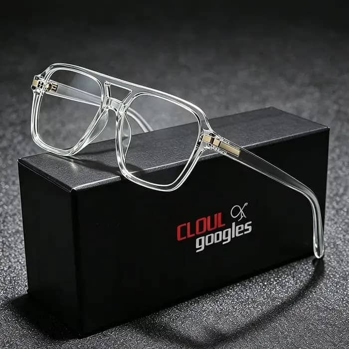 CLOUT GOGGLES Nouvelle Monture de Lunettes Tendance Homme Femme Cadre Carré Classique Verres Anti-Lumière Bleue Marque