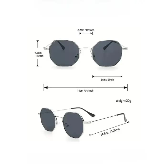 Lunettes de soleil classiques pour hommes avec monture géométrique