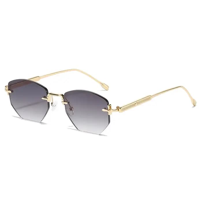 Lunettes de soleil tendance sans cadre polygonales à la mode et uniques pour hommes et femmes