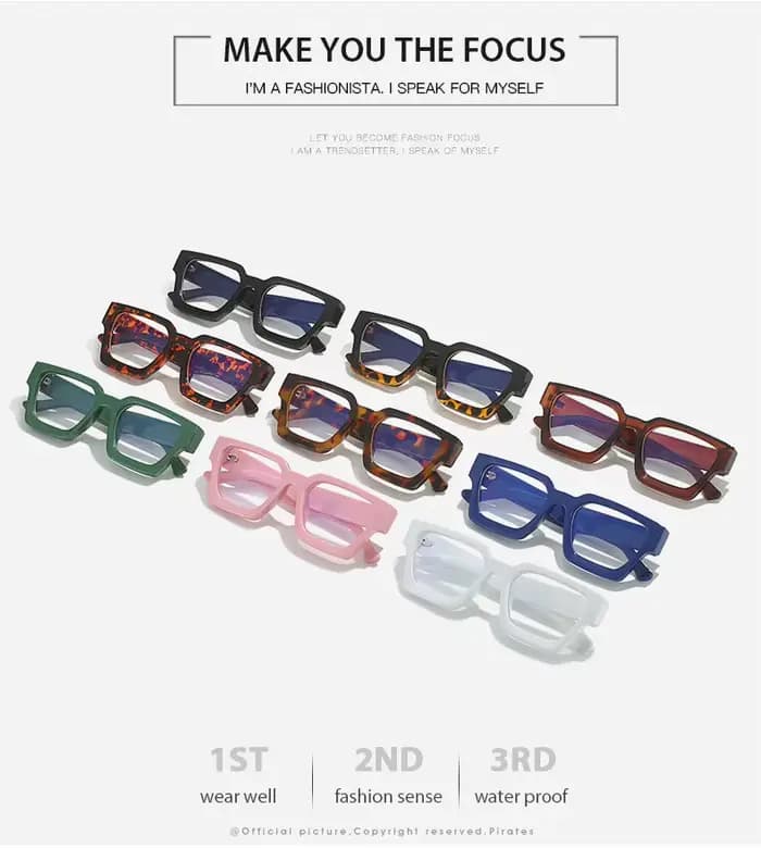 Lunettes carrées jaunes pour femmes