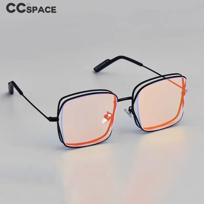 Lunettes de soleil à monture carrée en métal pour hommes et femmes