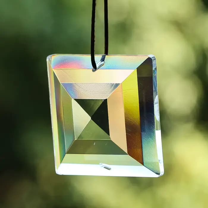 Pendentif en cristal pyramidal plat à facettes trapézoïdales de 48 mm, accessoire de lustre pour décoration de maison, Noël, mariage, DIY