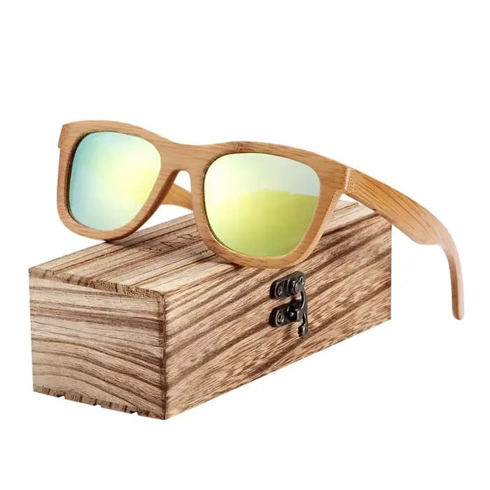 Lunettes de soleil en bambou pour hommes et femmes