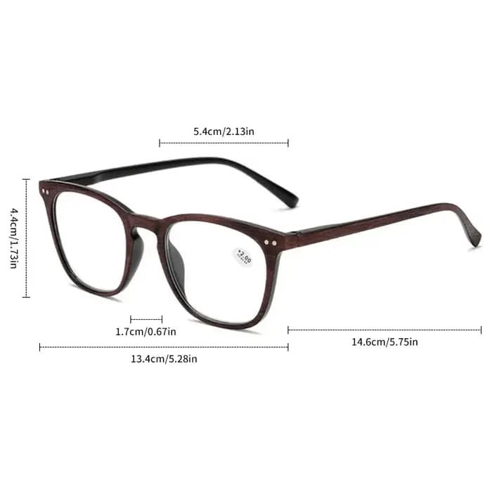 Lunettes de presbytie Mars carrées en bois pour hommes