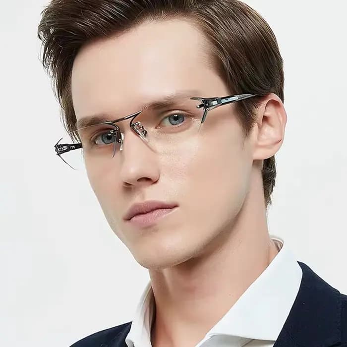 Sans cadre hommes d'affaires IP titane lunettes