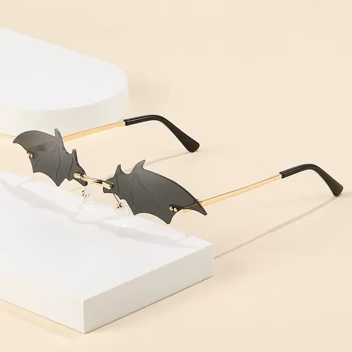 Lunettes de soleil sans monture en forme de chauve-souris 2026 pour femmes et hommes