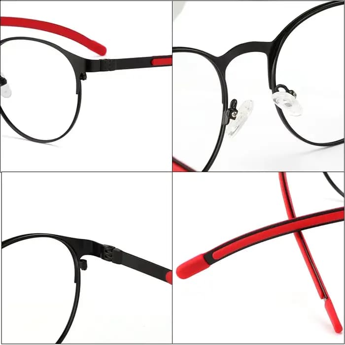 KJDCHD photochromisme lunettes rétro ronde en alliage cadre