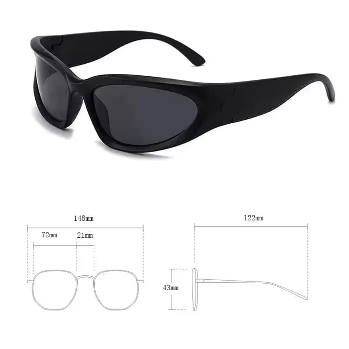 Y2k lunettes classique Punk enveloppant Vintage