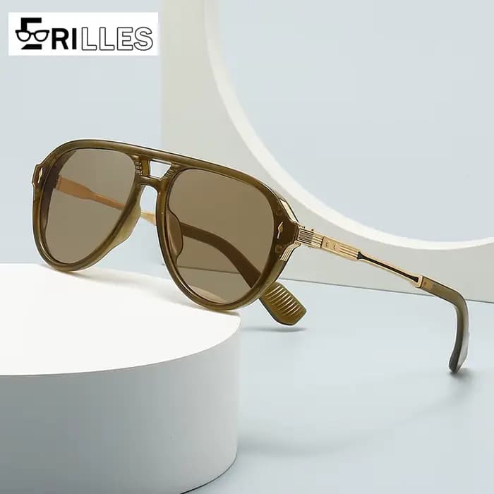 Lunettes de soleil aviateur rétro avec double pont