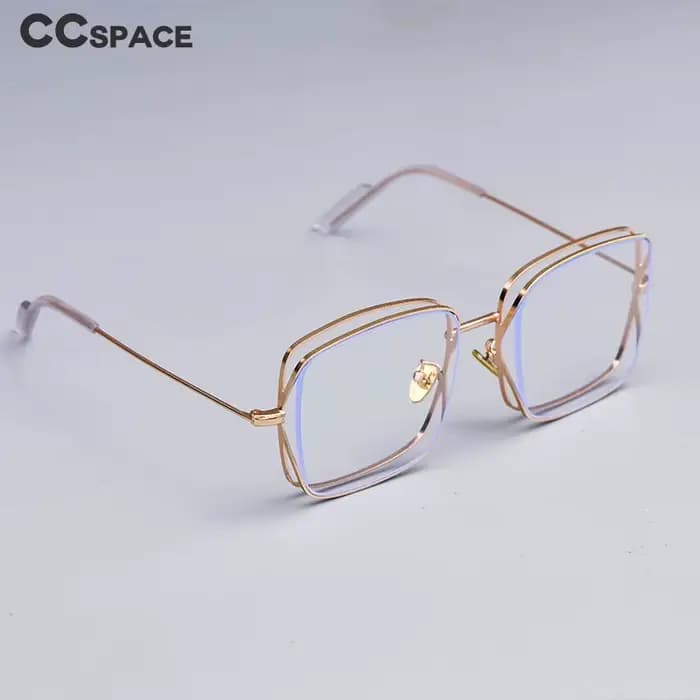 Lunettes de soleil à monture carrée en métal pour hommes et femmes