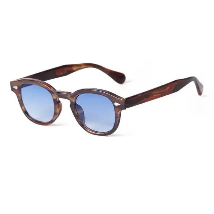 Lunettes De Soleil rondes bleues transparentes pour femmes et hommes