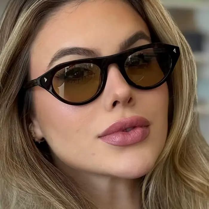 Lunettes de soleil rétro œil de chat écaille de tortue pour femme