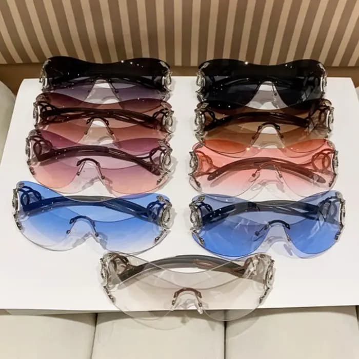 Lunettes de soleil sans monture Y2k pour femme