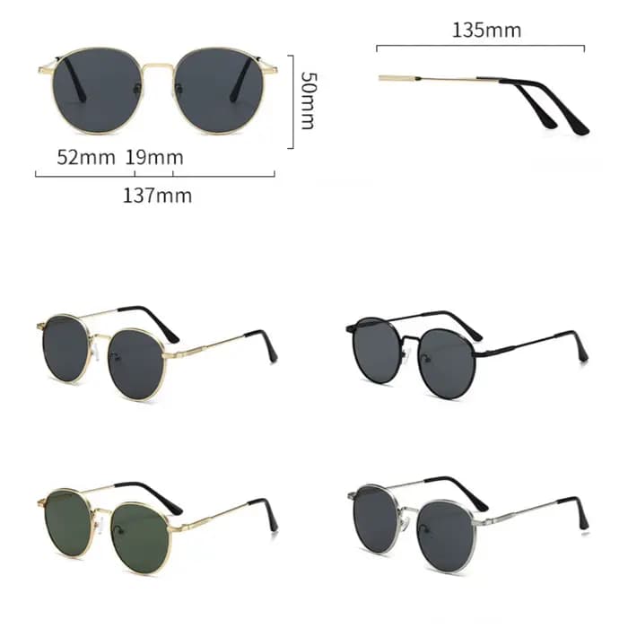 Lunettes de soleil rondes vintage pour hommes