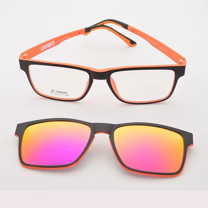 Ultem-Monture de lunettes pour hommes avec clip magnétique polarisé