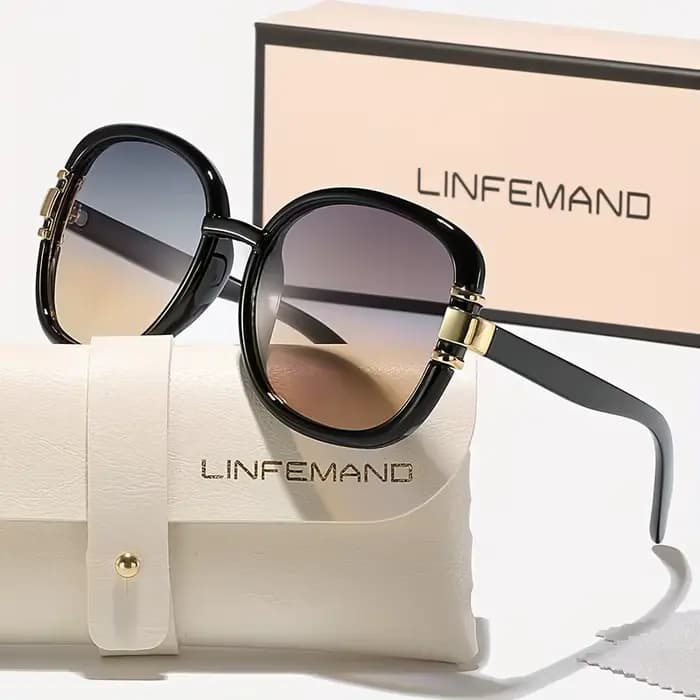 LINFEMAND Lunettes de soleil ovales surdimensionnées pour femmes
