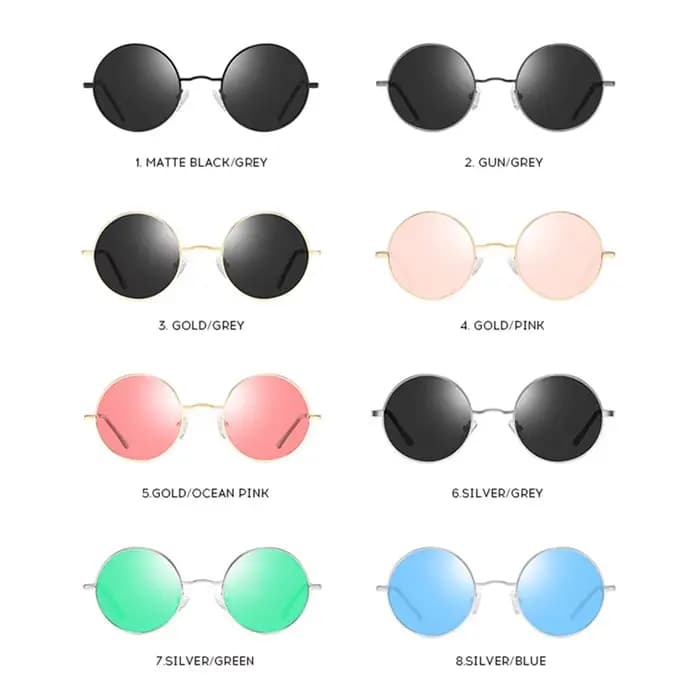 UVLAIK Vintage lunettes de soleil polarisées femmes hommes classique rétro petit rond John Lennon