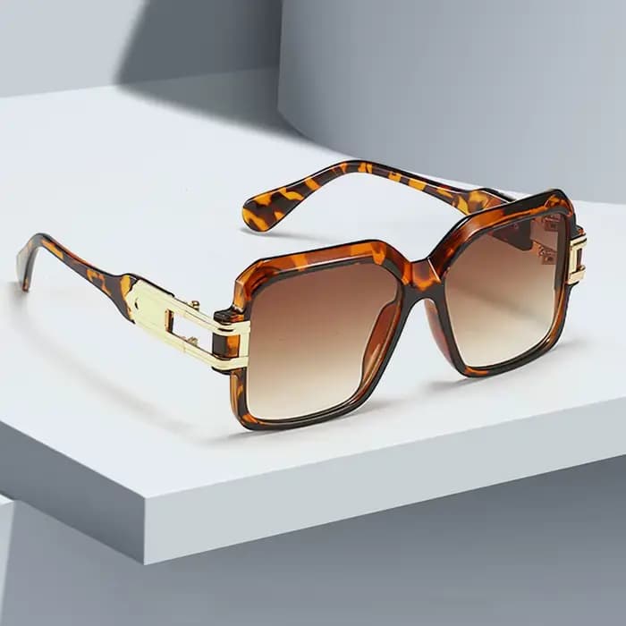 Lunettes de soleil vintage à motifs léopard pour femmes