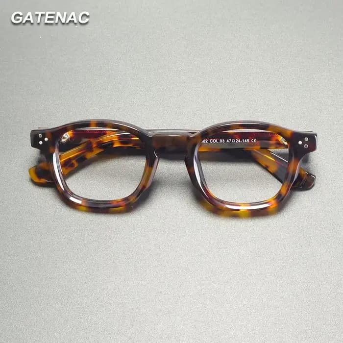 Gatenac Vintage épaissi acétate lunettes cadre hommes carré qualité à la main