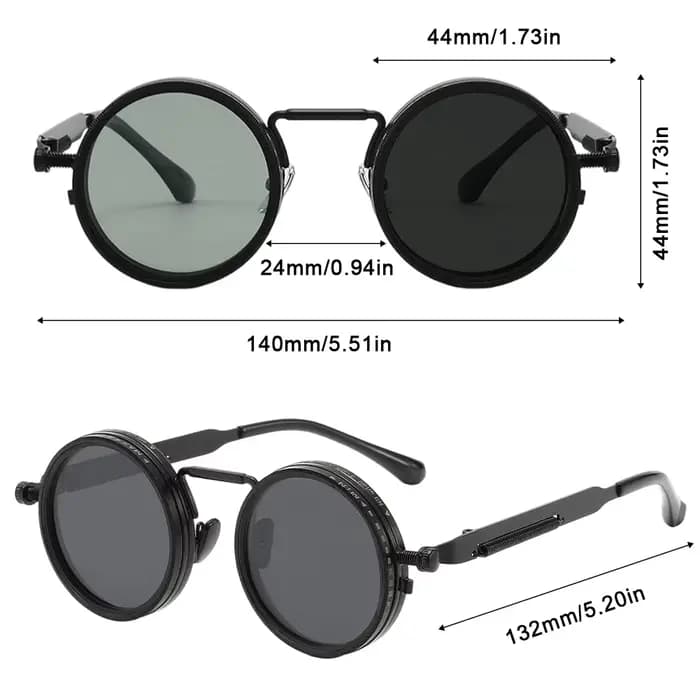 Lunettes de soleil polarisées rondes à 9 niveaux de luminosité réglable pour hommes et femmes