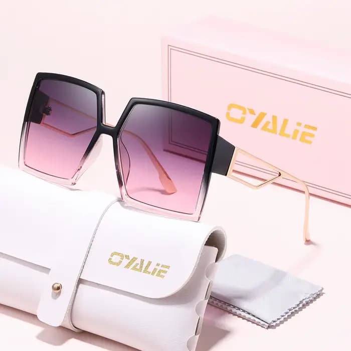 Lunettes de soleil carrées à monture large Oyalie