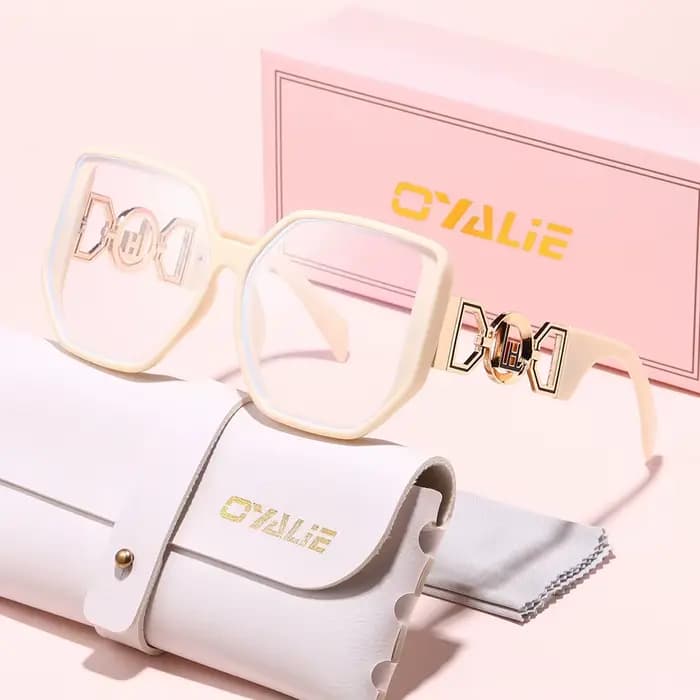 Lunettes Oyalie à monture large et élégante avec accents métalliques