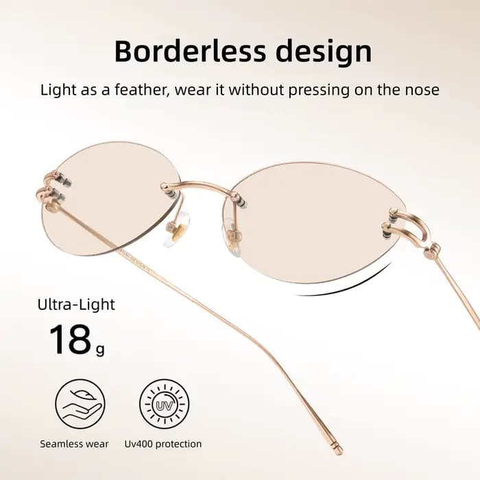 CAPONI Nouvelles lunettes de soleil œil de chat sans monture pour femmes