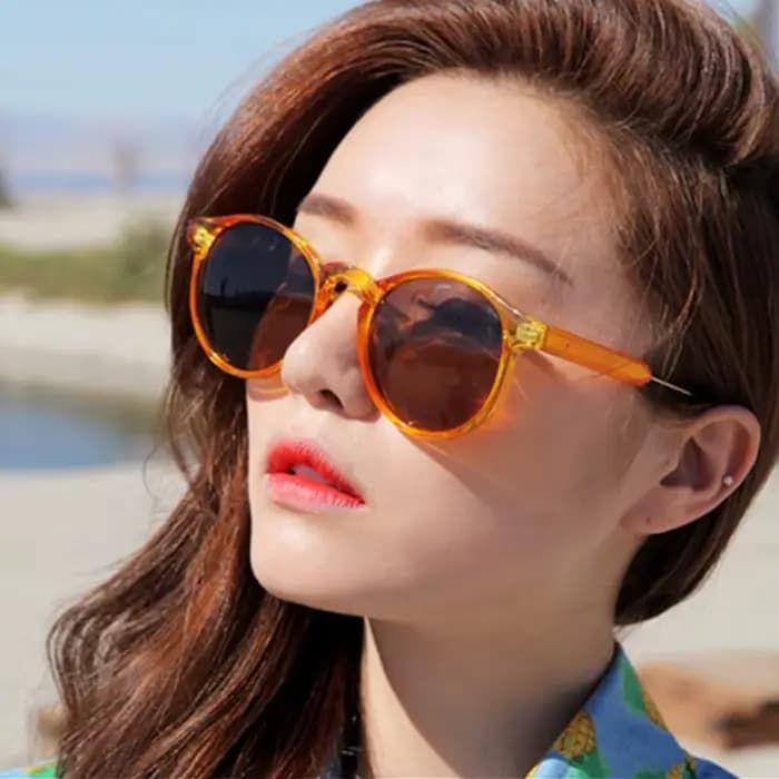 Lunettes de soleil rondes orange pour femmes et hommes