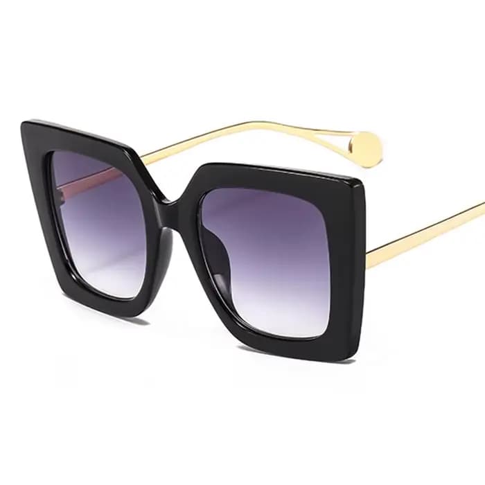 Lunettes carrées noires pour femmes, surdimensionnées, monture transparente, à la mode, collection 2021