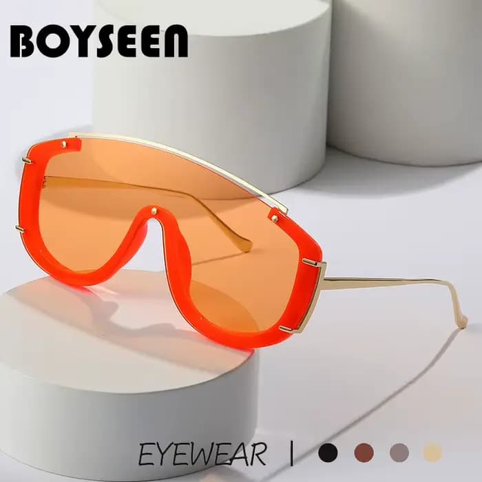 Lunettes de soleil intégrées à grand cadre pour hommes et femmes