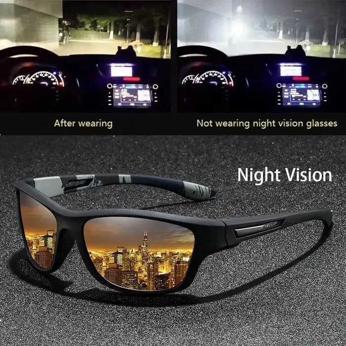 Lunettes de Vision nocturne jaunes Anti-éblouissement