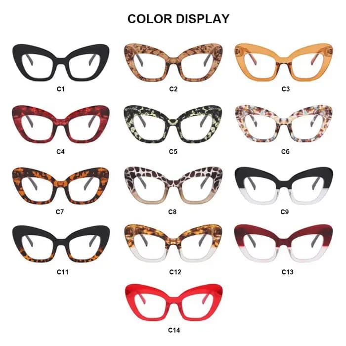 Oeil de chat Anti lumière bleue monture de lunettes femmes surdimensionné Vintage clair lentille léopard
