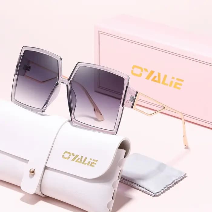 Lunettes de soleil carrées à monture large Oyalie