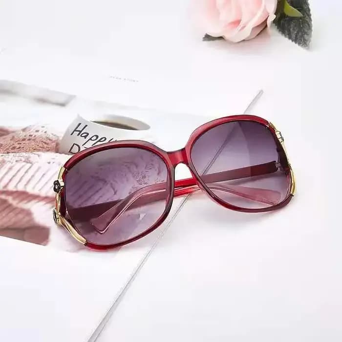 Lunettes de soleil rondes à grande monture pour femmes