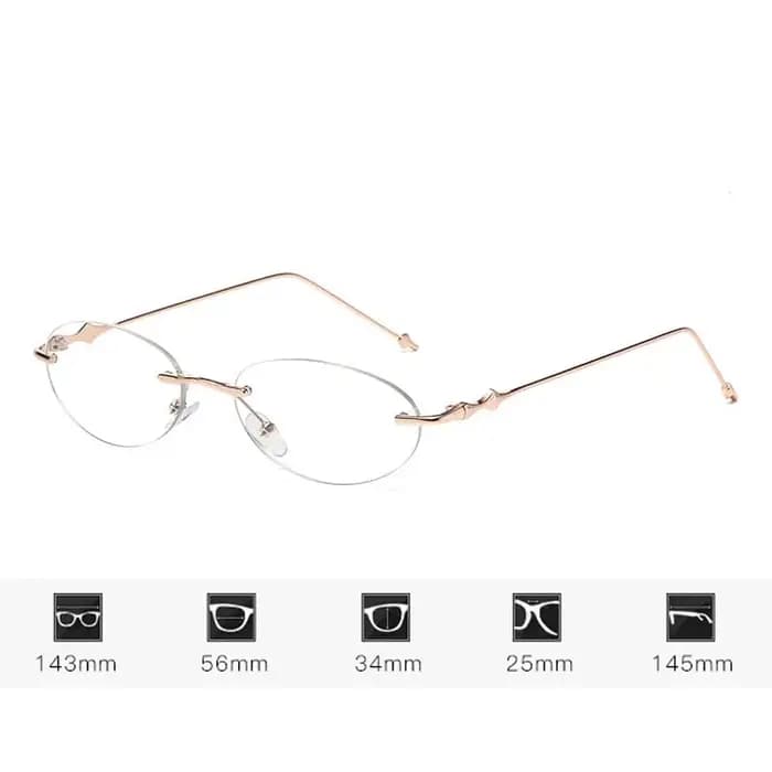 Lunettes optiques ovales sans bords pour femmes