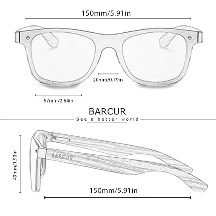 BARCUR lunettes de soleil hommes bois