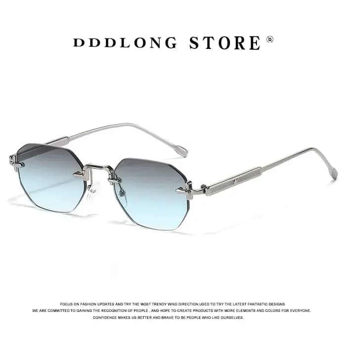 DDDLONG rétro mode sans monture Punk Y2k lunettes de soleil femmes hommes
